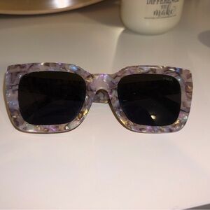 Anthropologie Pearlized Purple Tortoiseshell Square Sunglasses